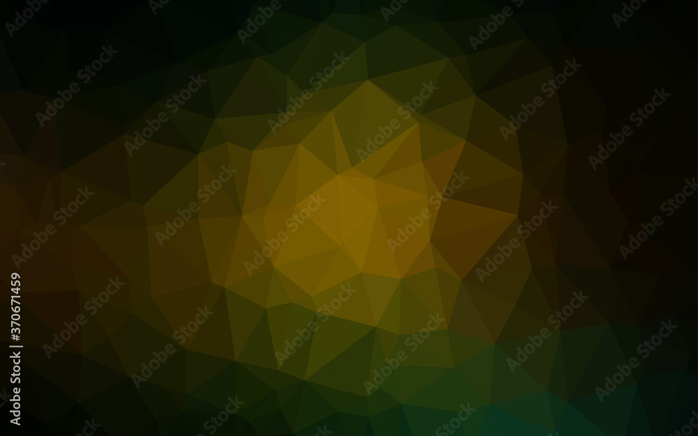 Dark Green, Yellow vector low poly cover. Dark Green, Yellow vector low poly cover.