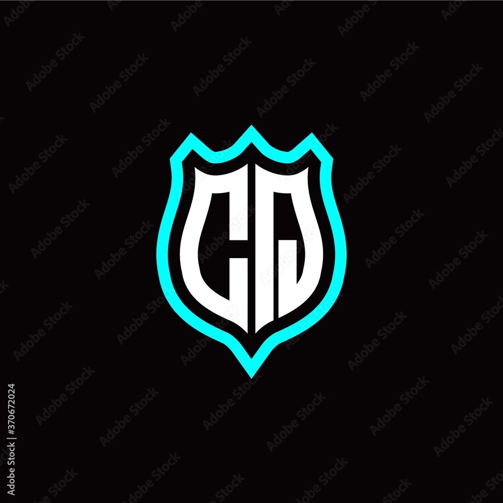 Initial C Q letter with shield style logo template vector Initial C Q letter with shield style logo template vector