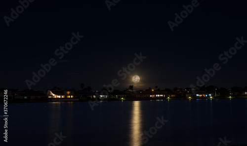 Full Moon at West Lakes Adelaide © Vinod