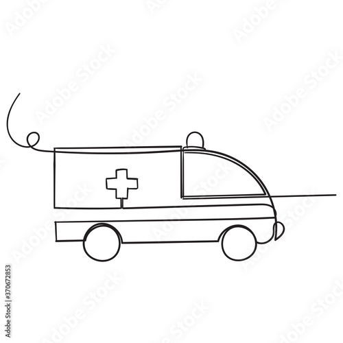 hand drawn doodle ambulance illustration icon vector isolated