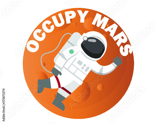 Occupy Mars astronaut in space vectoriel