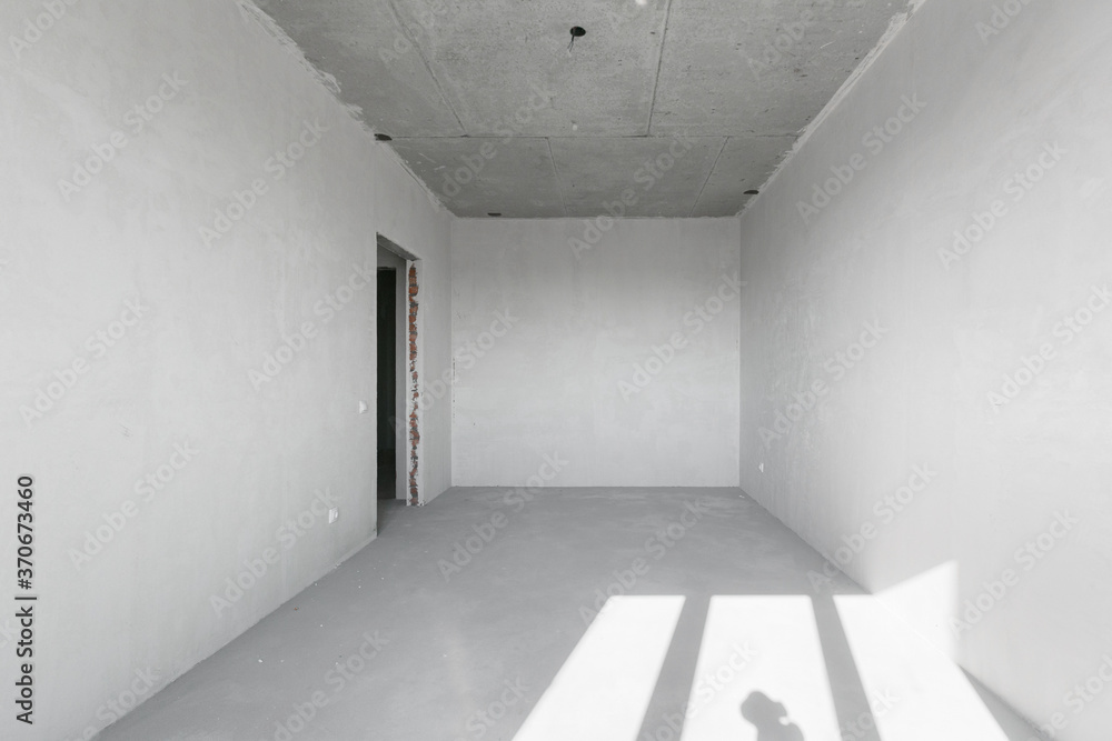 interior of the apartment without decoration in gray colors interior of the apartment without decoration in gray colors