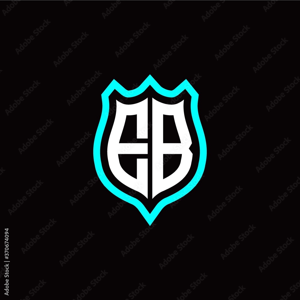 Initial E B letter with shield style logo template vector Initial E B letter with shield style logo template vector