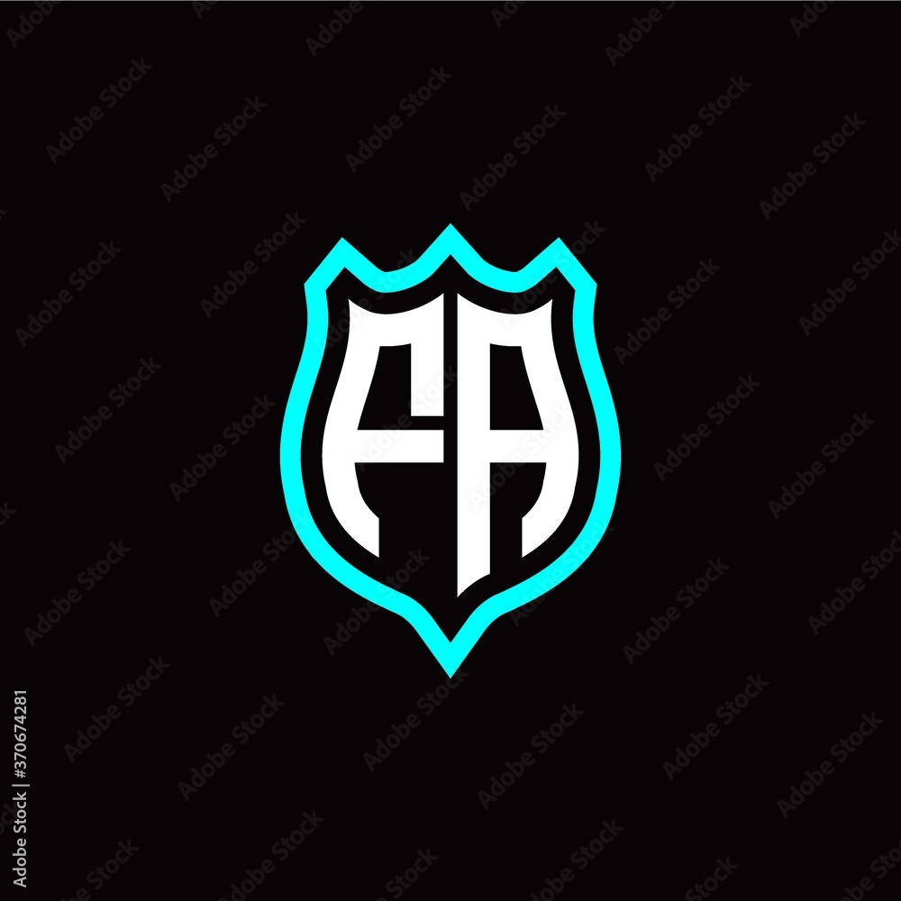 Initial F A letter with shield style logo template vector Initial F A letter with shield style logo template vector