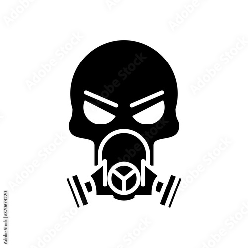 death skull head wearing mask style silhouette icon