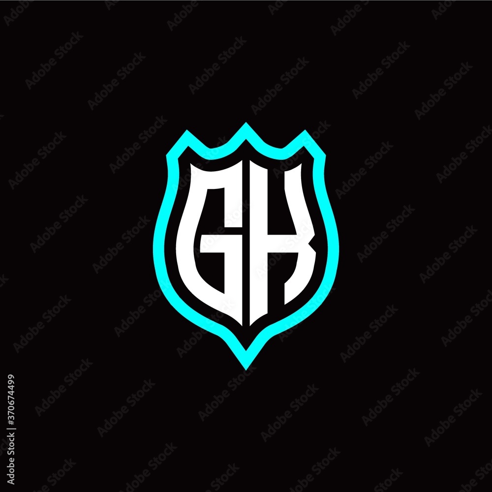 Initial G K letter with shield style logo template vector Initial G K letter with shield style logo template vector