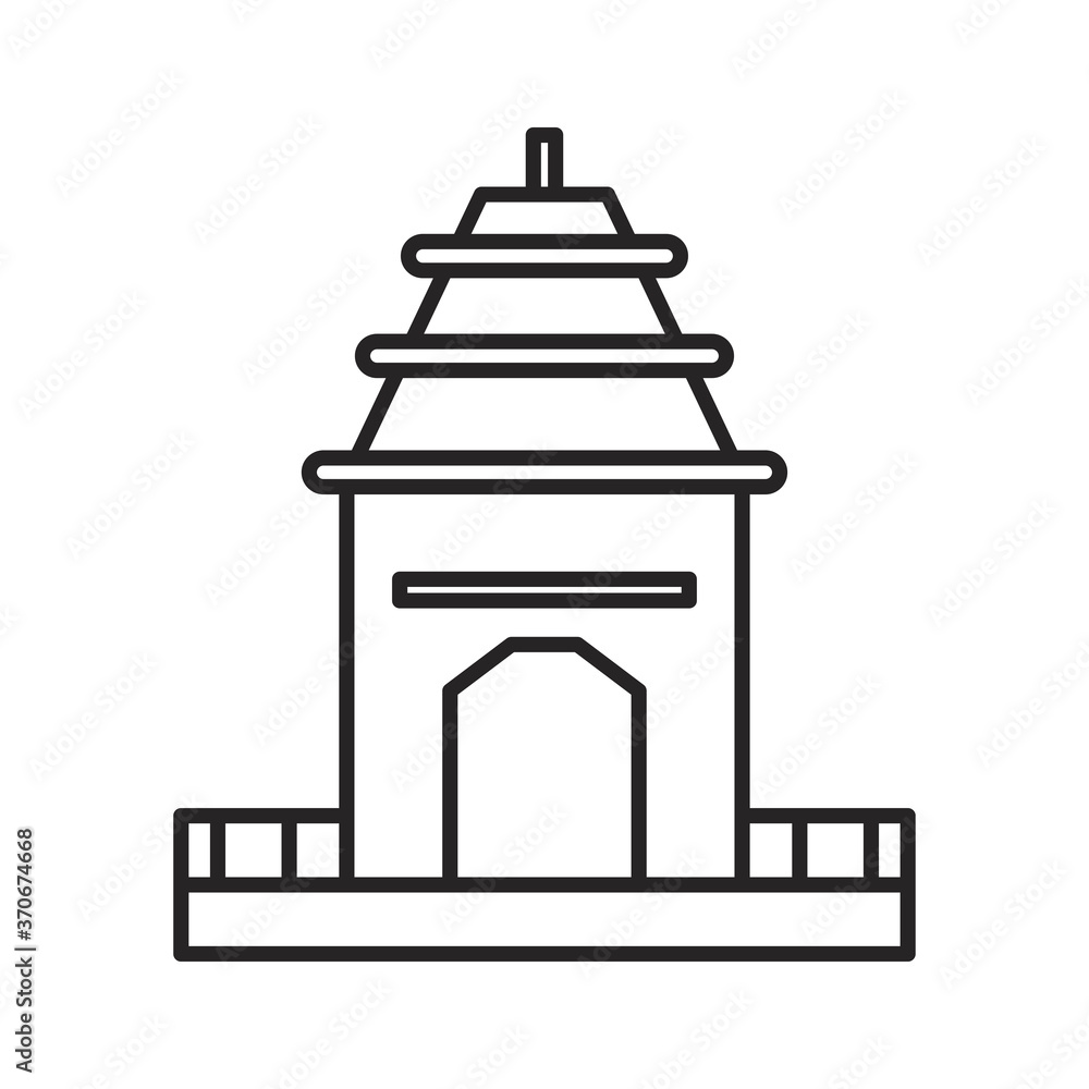 navratri temple ratha yatra line style icon