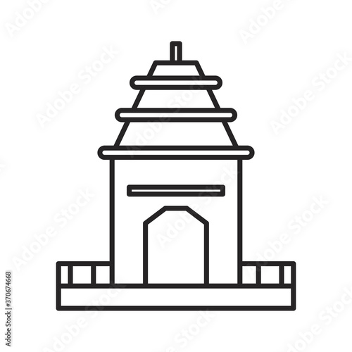 navratri temple ratha yatra line style icon