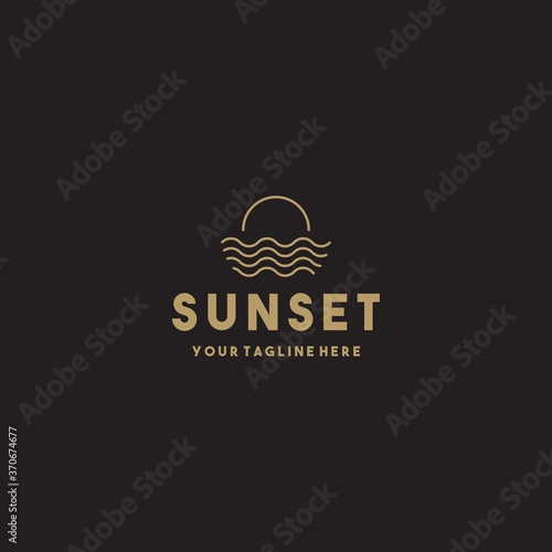 Creative simple sunset logo design