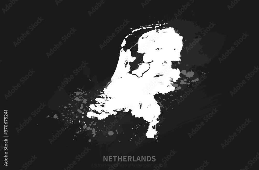 Obraz premium Vector Country Map Series of Watercolor Concepts in Netherlands, Europe.