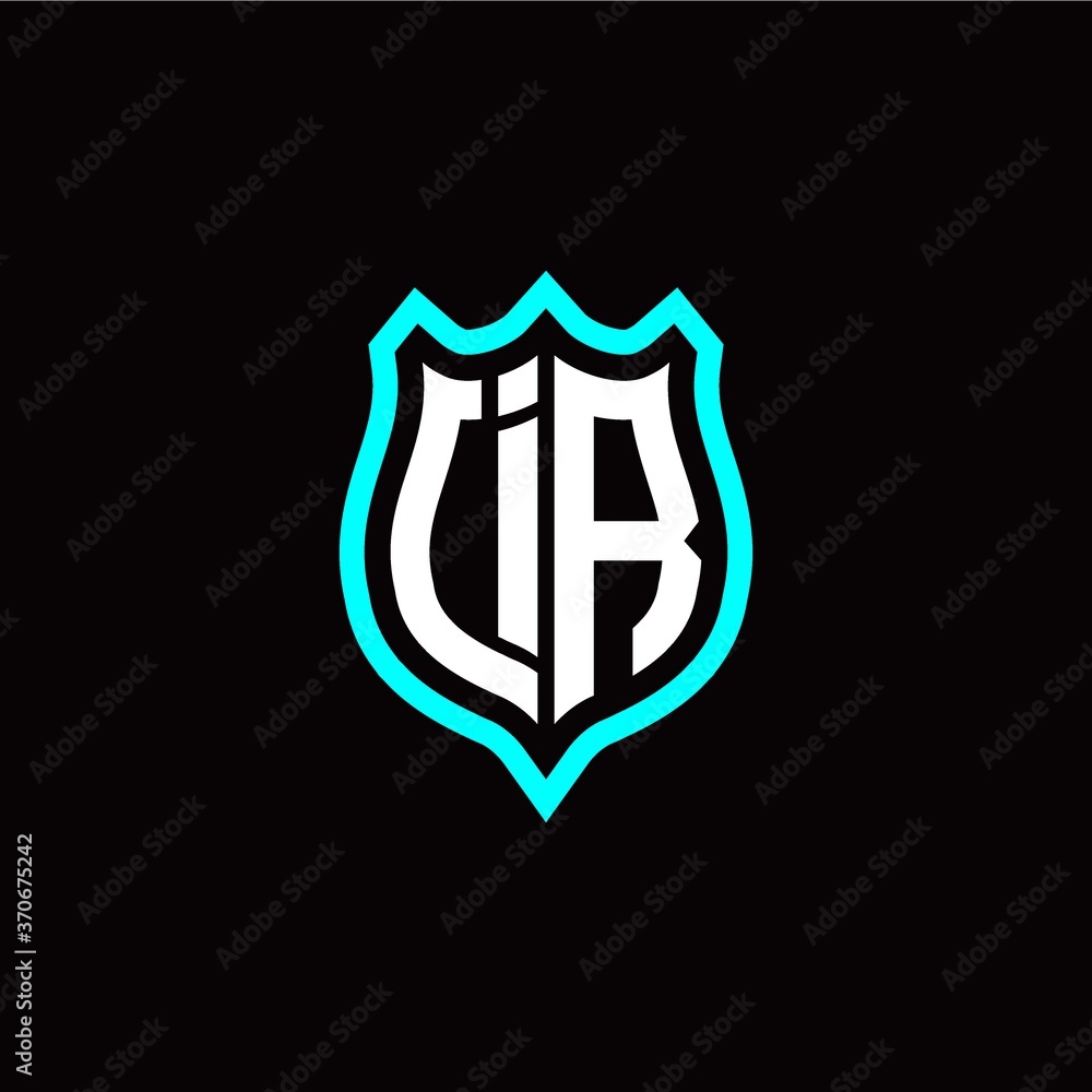 Initial I R letter with shield style logo template vector