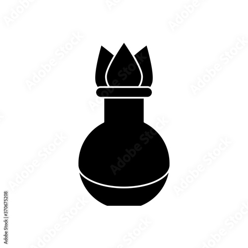 navratri vase with flower style silhouette icon