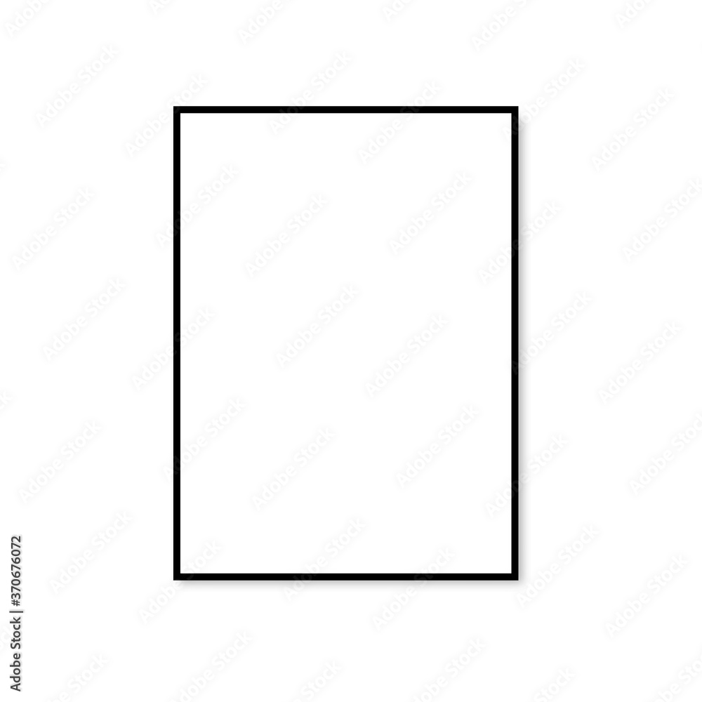 White poster with black frame mock up. Vector illustration White poster with black frame mock up. Vector illustration