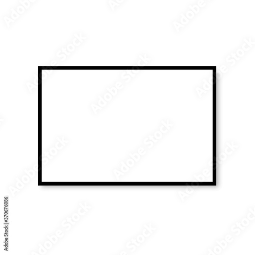 White poster with black frame mock up. Vector illustration