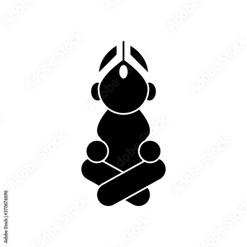 navratri goddess durga seated silhouette style icon