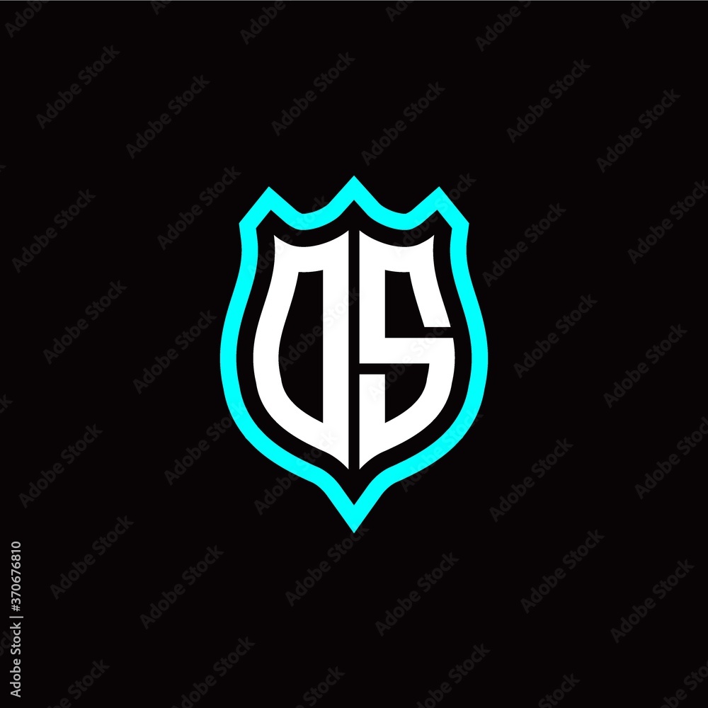 Initial O S letter with shield style logo template vector