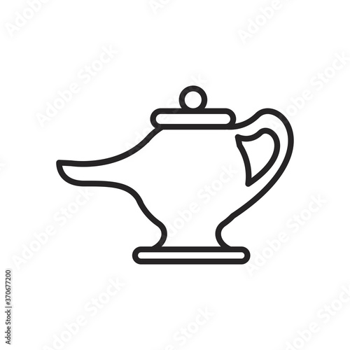navratri oil lamp line style icon