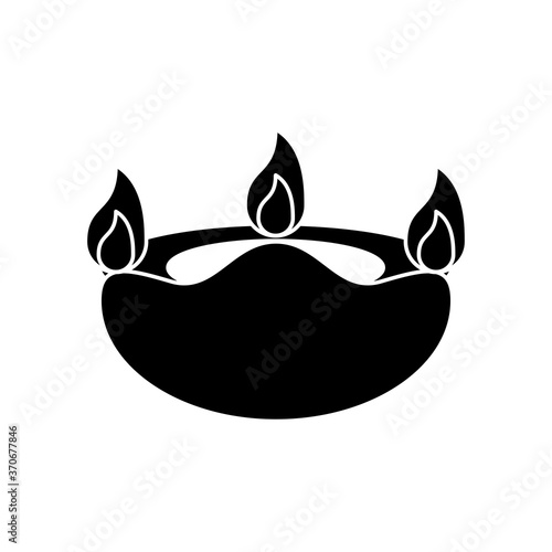navratri candle silhouette style icon