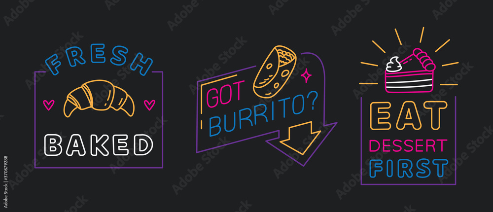 Restaurant sign in line style vector