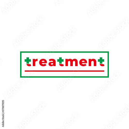 text medical treatment plus symbol decoration logo vector