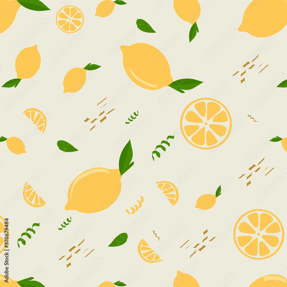 Lemon Illustration vector Seamless Pattern