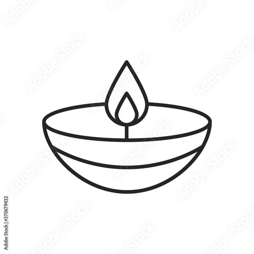 navratri candle style line icon