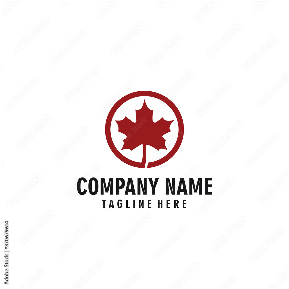 maple leaf logo design silhouette vector