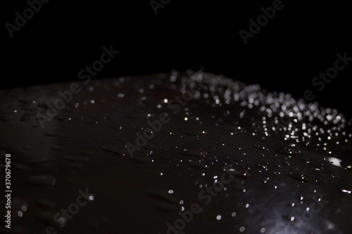 water rain on black background