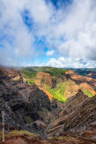 Gorgeous view of Waimea Canyon, known as the Grand Canyon of the Pacific in Kauai, Hawaii, USA.  © Neubauer.net