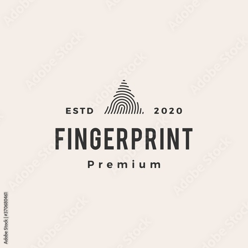 triangle finger print hipster vintage logo vector icon illustration