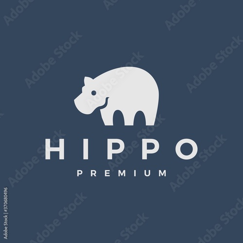 hippo logo vector icon illustration