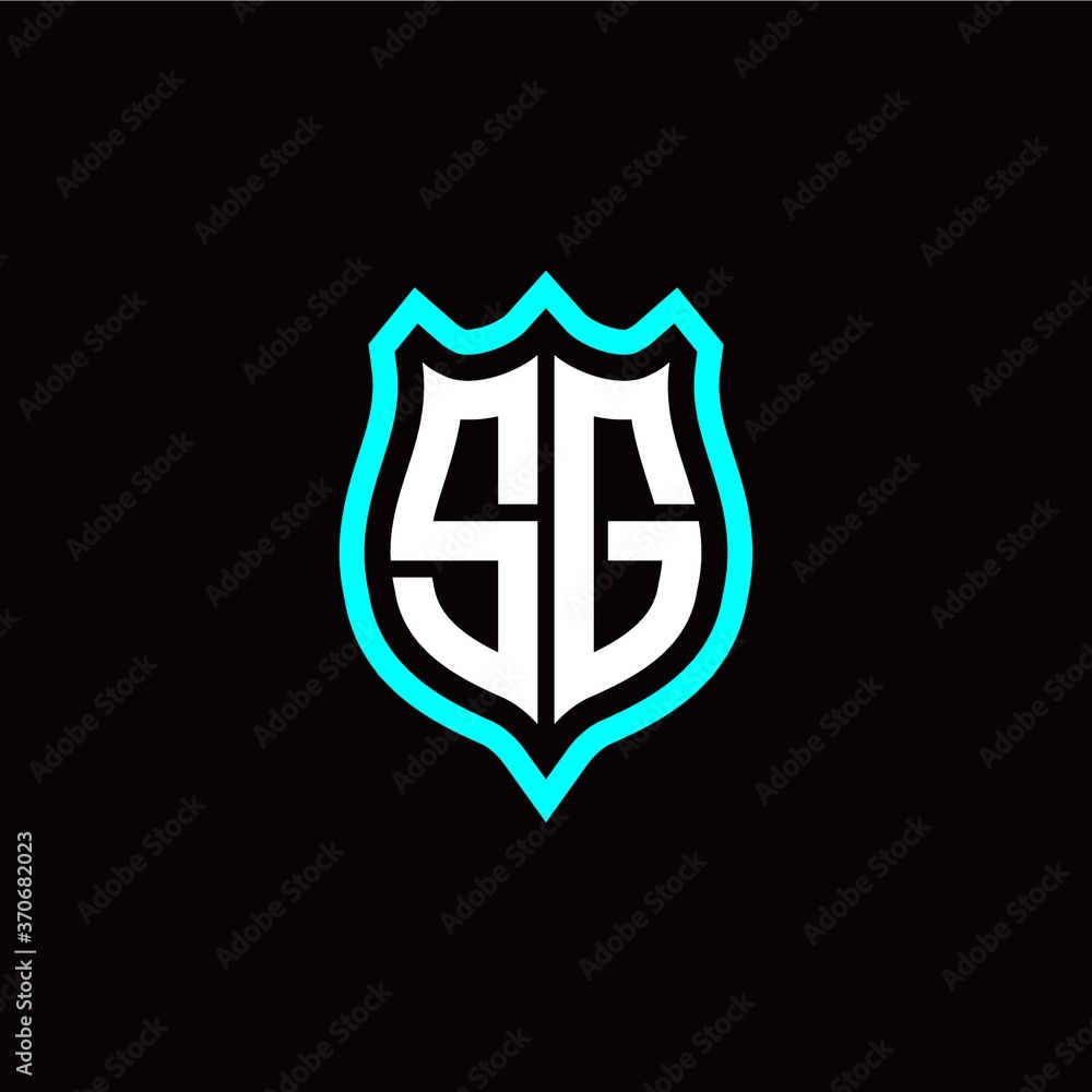 Initial S G letter with shield style logo template vector Initial S G letter with shield style logo template vector