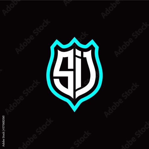 Fototapeta Naklejka Na Ścianę i Meble -  Initial S I letter with shield style logo template vector