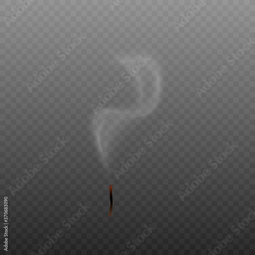 The wick goes out, smoke from an extinct burning candle.