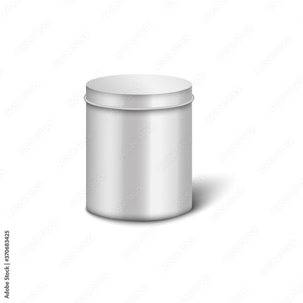 Mockup and template of realistic cylindrical metal box. Mockup and template of realistic cylindrical metal box.