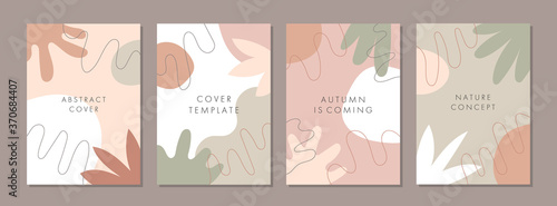 Set of abstract creative artistic templates with autumn concept. Universal cover Designs for Annual Report, Brochures, Flyers, Presentations, Leaflet, Magazine.