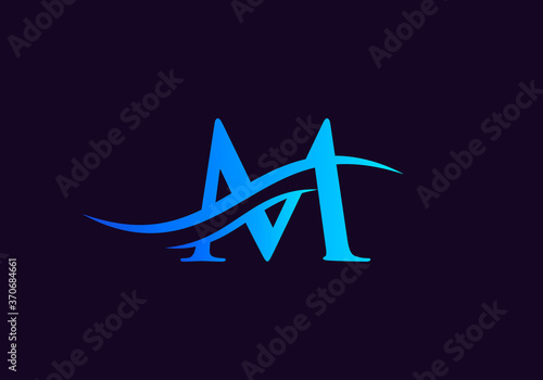 M Letter Linked Logo for business and company identity. Creative Letter M Logo Vector Template.