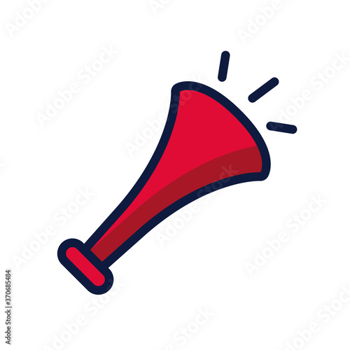 trumpet cornet soccer line and fill style icon