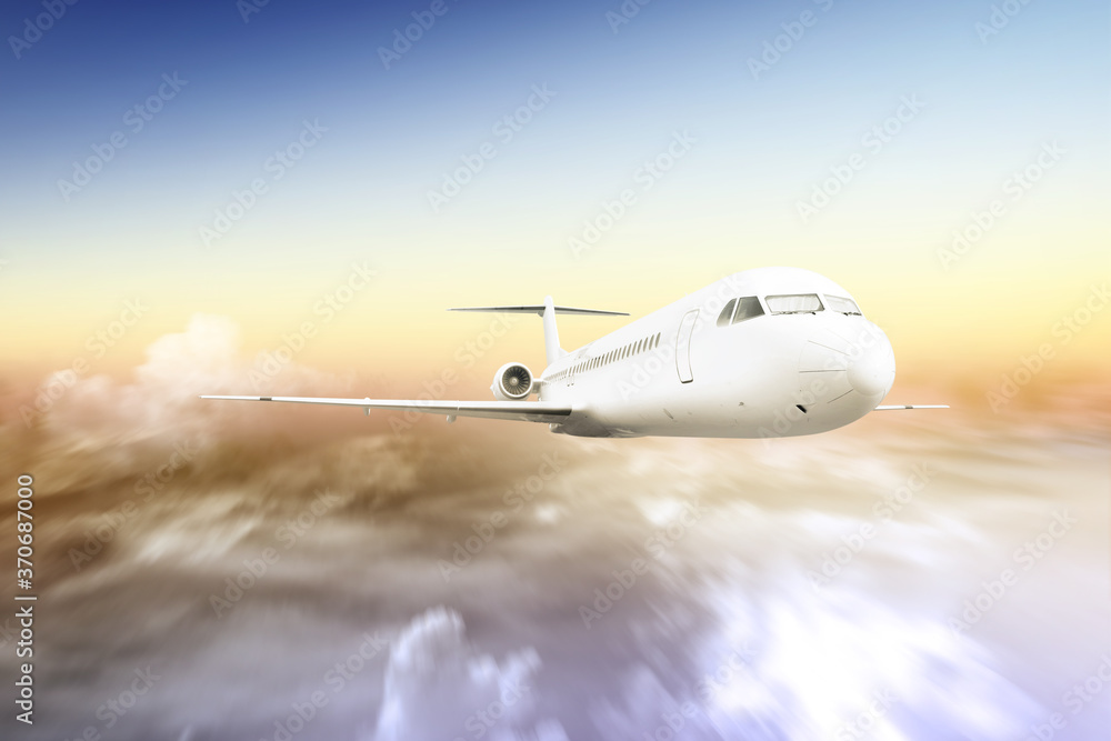 Fototapeta premium Airplane flying in the air