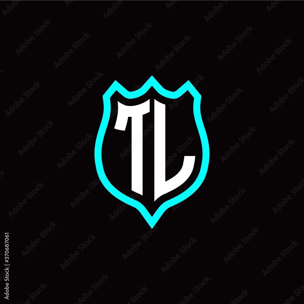 Initial T L letter with shield style logo template vector Initial T L letter with shield style logo template vector