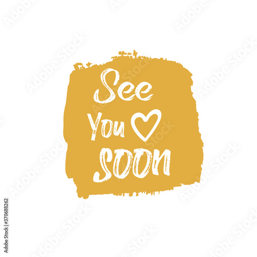 See you soon, vector orange brush stroke background texture for cloths, fabric, prints, textile.