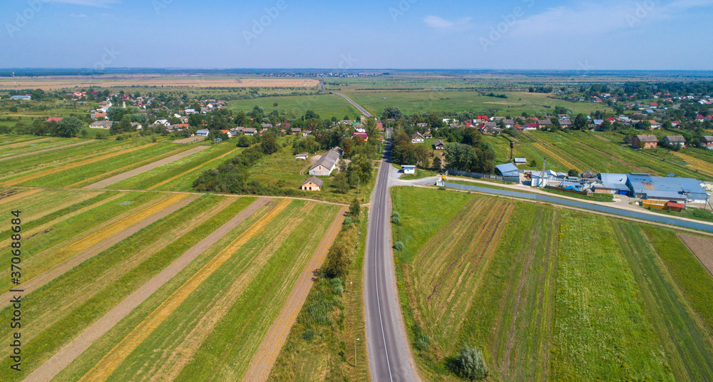 aerial view of the countryside