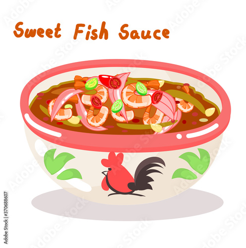 Illustrstion Sweet Fish Sauce Vector