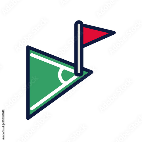 soccer corner flag line and fill style icon