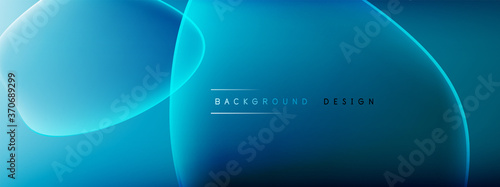 Vector abstract background - liquid bubble shapes on fluid gradient with shadows and light effects. Shiny design template for text