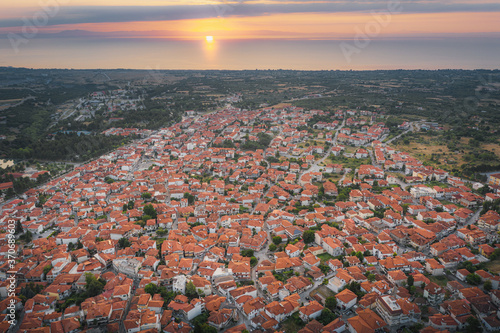 Sunrise over Litochoro, Greece photo