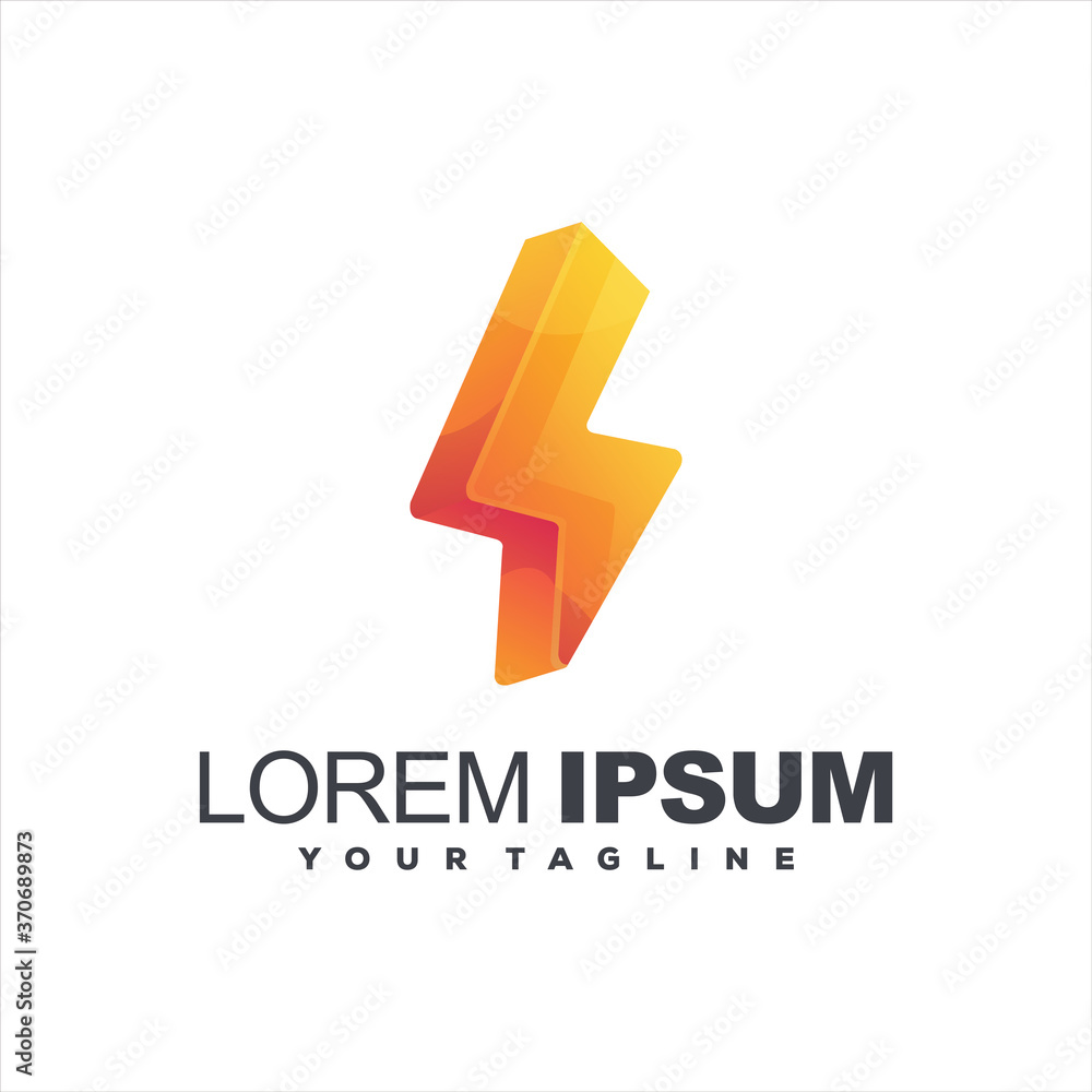 thunder gradient color logo design thunder gradient color logo design