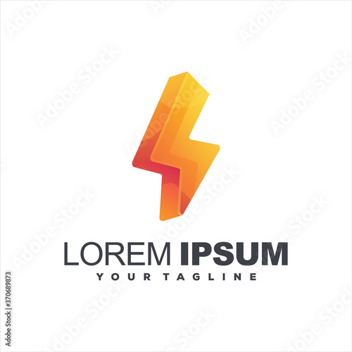 thunder gradient color logo design Free Download thunder gradient color logo design - GFXLoad