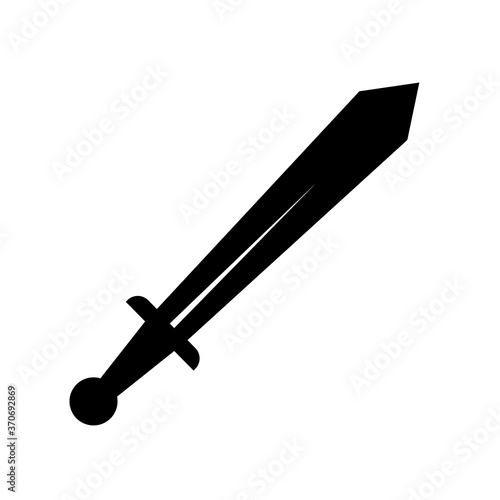 sword icon on transparent background. long roman sword sign. flat style.