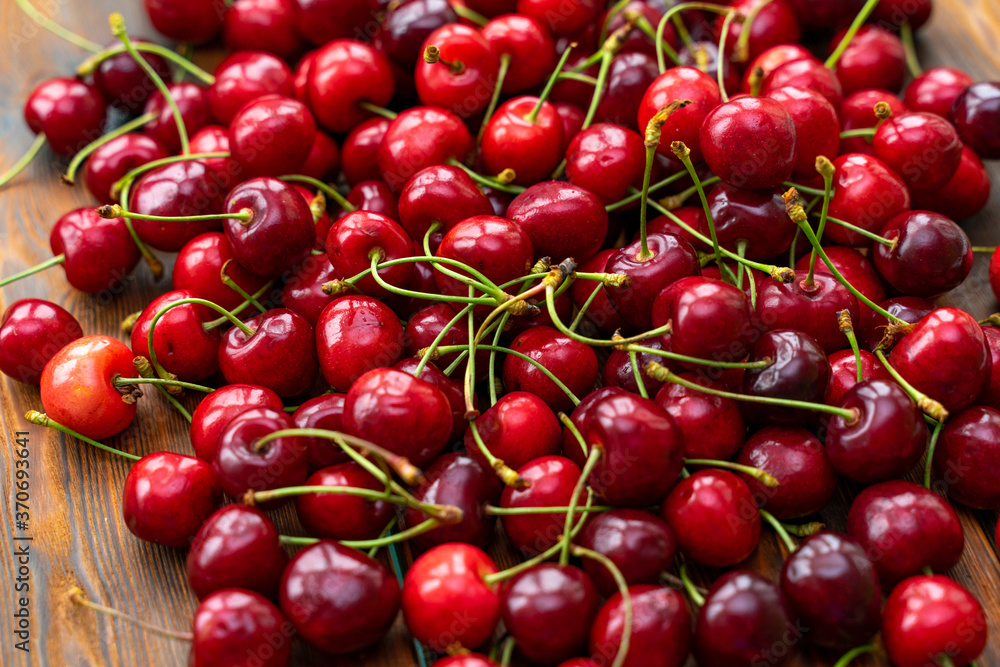 The harvest of berries. Berry cherry background. The harvest of berries. Berry cherry background.